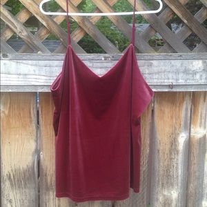 Velvet spaghetti strap camisole